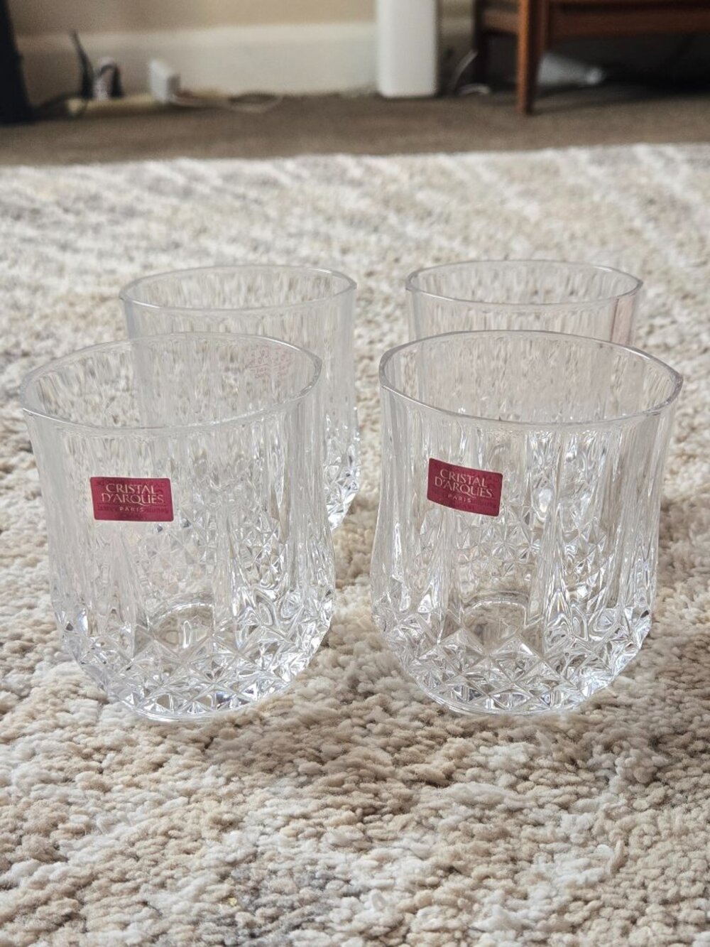 Longchamps Cristal D'Arques Set of Four Old Fashioned Glasses